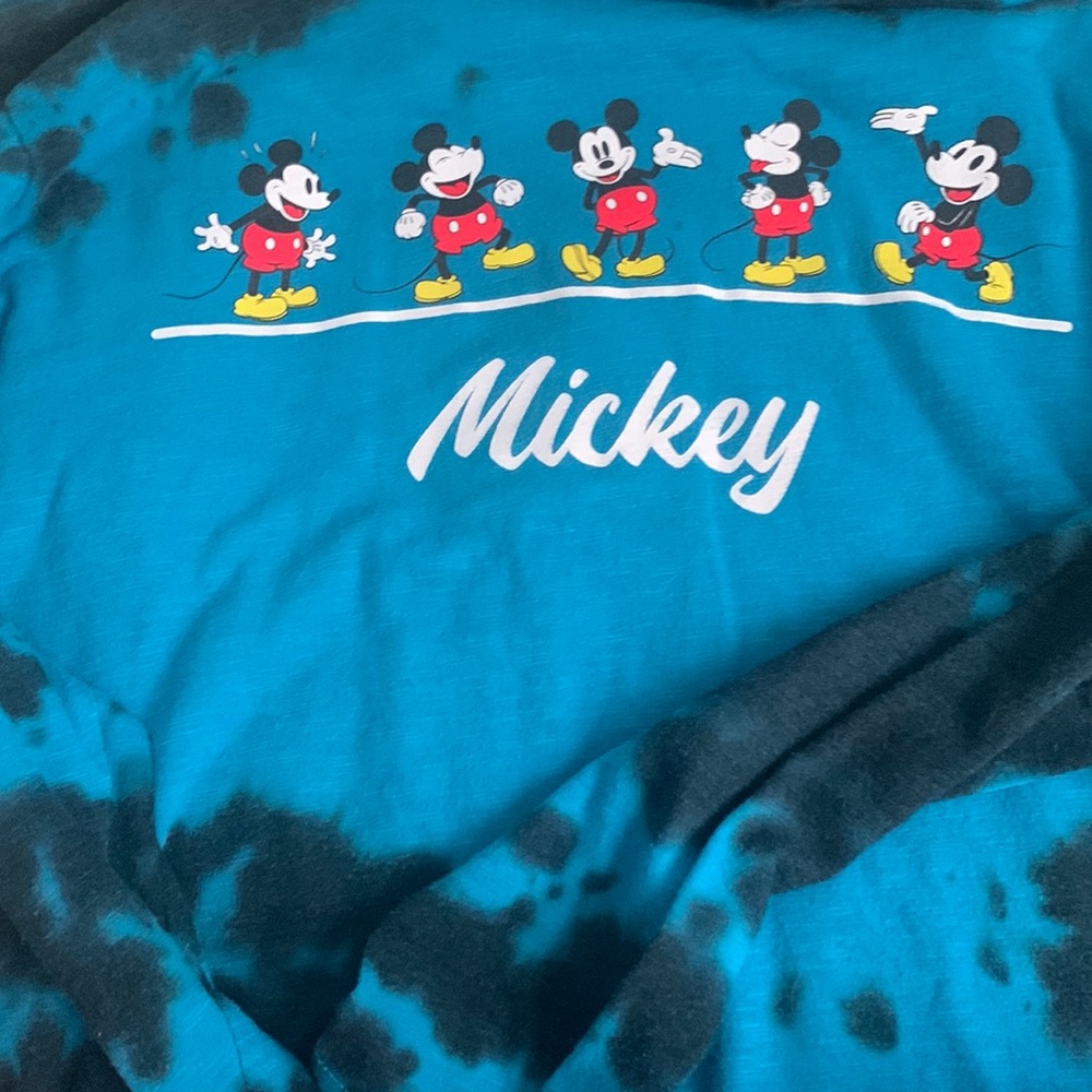 blue tie dye long sleeve mickey mouse shirt